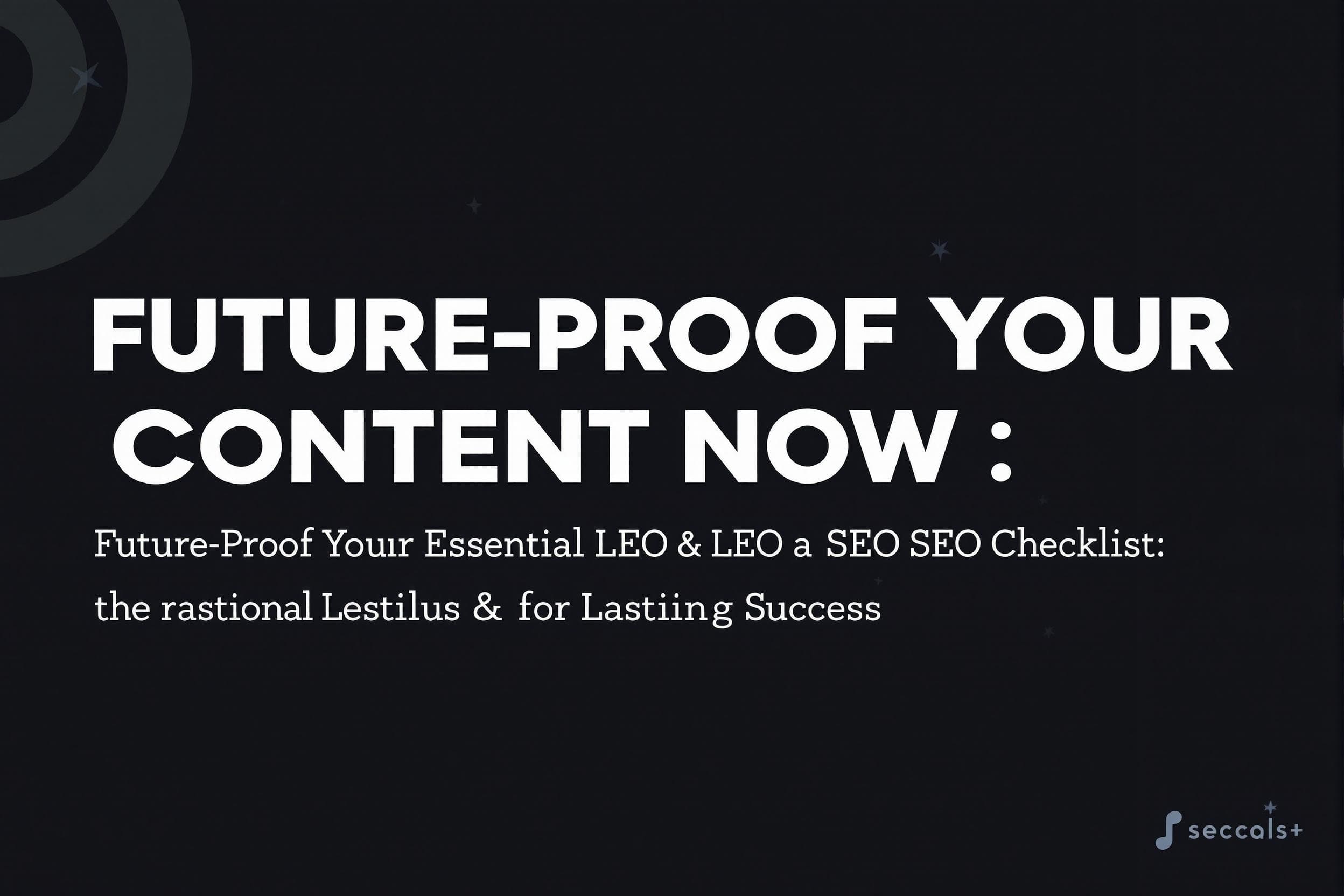 Future-proof your content with an essential LEO & SEO checklist for lasting success in 2025 and beyond, with ALLMA SEO.
